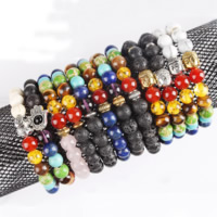 Wrist Mala, Gemstone, with Tibetan Style, plated, Buddhist jewelry & Unisex & different styles for choice, 8mm, Sold Per 7.2-7.5 Inch Strand