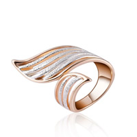Zinc Alloy Cuff Finger Ring rose gold color plated & for woman & with rhinestone lead & cadmium free Sold By PC