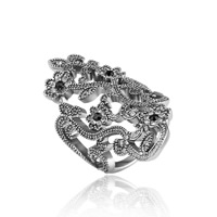 Tibetan Style Finger Ring, antique silver color plated, different inner diameter for choice & for woman & with rhinestone, lead & cadmium free, 19x42mm, Sold By PC