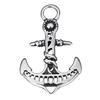 Stainless Steel Pendants, Anchor, nautical pattern & blacken, 22x36x2mm, Hole:Approx 5mm, 10PCs/Lot, Sold By Lot