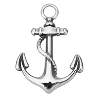 Stainless Steel Pendants, Anchor, nautical pattern & blacken, 27x39x3mm, Hole:Approx 5mm, 10PCs/Lot, Sold By Lot