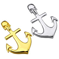 Stainless Steel Pendants, Anchor, plated, nautical pattern & with skull pattern, more colors for choice, 31x45x9mm, Hole:Approx 4.5x6.5mm, Sold By PC