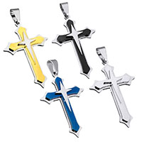 Stainless Steel Cross Pendants plated Approx Sold By PC