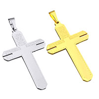 Stainless Steel Cross Pendants plated with letter pattern Approx Sold By PC