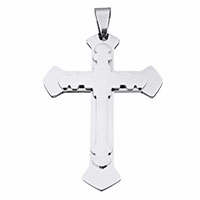 Stainless Steel Cross Pendants, original color, 46.50x66x3.50mm, Hole:Approx 6x9mm, Sold By PC