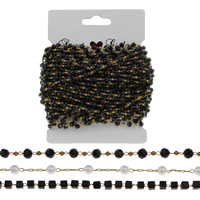 Brass Beading Chains with ABS Plastic Pearl & Paper & Glass & Resin  original color nickel lead & cadmium free Sold By Lot