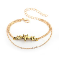 Zinc Alloy Bracelet with 2.7Inch extender chain antique gold color plated oval chain & for woman &  nickel lead & cadmium free Sold Per Approx 6.3 Inch Strand