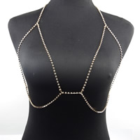 Zinc Alloy Chest Chain plated for woman & with rhinestone nickel lead & cadmium free Sold Per Approx 12.6 Inch Strand