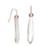 Zinc Alloy Drop Earrings with Crystal Teardrop gold color plated for woman nickel lead & cadmium free 33mm Sold By Pair