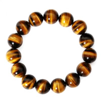 Unisex Bracelet Tiger Eye with Elastic Thread natural Sold Per Approx 7 Inch Strand