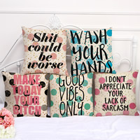 Cushion Cover Cotton Fabric & with letter pattern Sold By PC