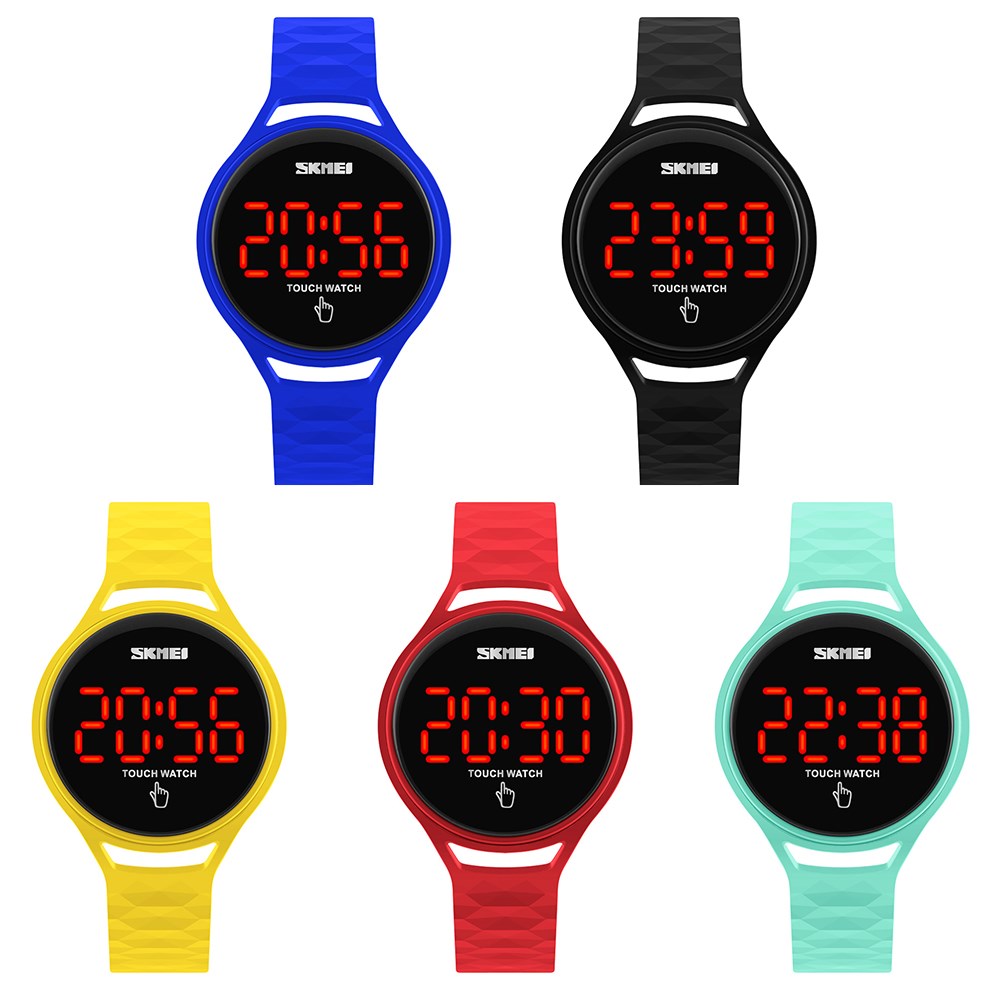 Ювелирные часы SKmei® Unisex, Термопластическая резина, с Стеклянный, Другое покрытие, Мужская & сенсорный экран & водонепроницаемый, Много цветов для выбора, 36mm, длина:Приблизительно 10 дюймовый, продается PC