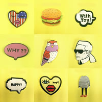 Acrylic Brooch, Cartoon, Unisex & different styles for choice, 30-60mm, Sold By PC