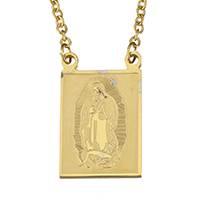 Unisex Necklace Stainless Steel with 2lnch extender chain Rectangle gold color plated with cross pattern & oval chain & with letter pattern 2mm Sold Per Approx 18 Inch Strand