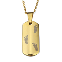 Unisex ожерелье, нержавеющая сталь, плакирован золотом, Мужская & Овальный цепь & с письмо узором, 14x30mm, 2mm, Продан через Приблизительно 17 дюймовый Strand