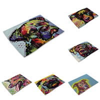 Place Mats, Cotton Fabric, Rectangle, applicable to western & different designs for choice, 42x32cm, Sold By PC