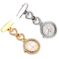 Nurse Watch, Tibetan Style, with Glass, plated, with rhinestone, more colors for choice, 30x80mm, Sold By PC