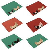 Place Mats, Cotton Fabric, Rectangle, applicable to western & different designs for choice, 42x32cm, Sold By PC