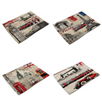 Place Mats, Cotton Fabric, Rectangle, applicable to western & different designs for choice & with letter pattern, 42x32cm, Sold By PC