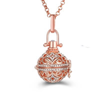 Pregnant Ball Locket Pendant, Brass, Round, plated, with rhinestone & hollow, more colors for choice, lead & cadmium free, 20mm-30mm, Hole:Approx 2-4mm, Sold By PC