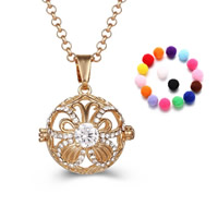 Pregnant Ball Locket Pendant Brass with Sponge Round plated Essential oil diffusion & with rhinestone & hollow lead & cadmium free 20mm-30mm Approx 2-4mm Sold By PC