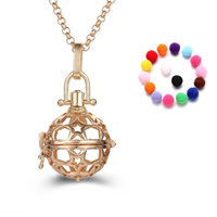 Pregnant Ball Locket Pendant Brass with Sponge Round plated Essential oil diffusion & hollow lead & cadmium free 20mm-30mm Approx 2-4mm Sold By PC