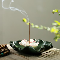 Traditional Ceramic Inserted Burner Incense Seat, White Porcelain, Flower, half handmade, different styles for choice, 125x125x53mm, Sold By PC