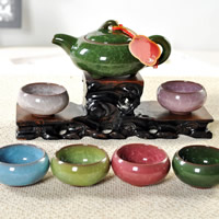 Purple Clay Tea Set, teapot & tea cup, more colors for choice, 150x70mm, 65x35mm, Sold By Set