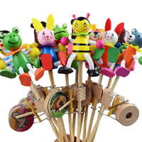 Wood Cartoon Puppet Hand Drum, 100x340x45mm, Sold By PC
