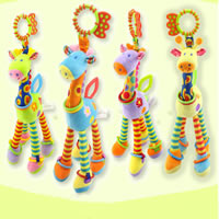 Lathe Hanging Rattle Toy , Plush, with PP Cotton & ABS Plastic, for children, more colors for choice, 120x370mm, 6PCs/Lot, Sold By Lot
