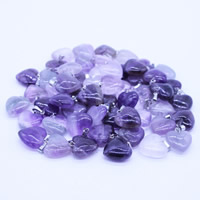 Amethyst Pendant, Heart, natural, February Birthstone, 16mm, Hole:Approx 2-4mm, 10PCs/Bag, Sold By Bag