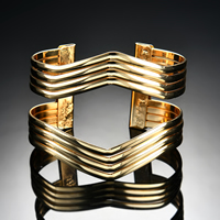 Iron Cuff Bangle gold color plated for woman lead & cadmium free Inner Approx 70mm Length Approx 8.5 Inch Sold By PC