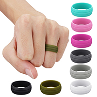 Unisex Finger Ring, Silicone, with Velveteen, different size for choice, more colors for choice, 9mm, 8PCs/Lot, Sold By Lot