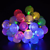 ABS Plastic Lamp, with cable and plug, solar powered & LED & waterproof, more colors for choice, 24mm, Sold Per 6 m Strand