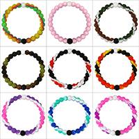 Unisex Bracelet, Silicone, different length for choice & different designs for choice, 8mm, Sold By Strand