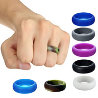 Unisex Finger Ring, Silicone, with Velveteen, different size for choice, more colors for choice, 7PCs/Lot, Sold By Lot