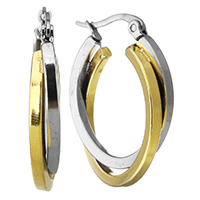 Stainless Steel Hoop Earring, plated, for woman, 22x29mm, 5Pairs/Lot, Sold By Lot