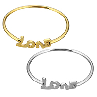 Stainless Steel Bangle word love plated for woman 3mm Inner Approx Sold By PC