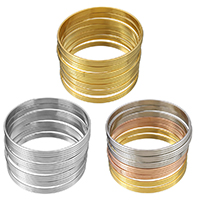 Stainless Steel Bangle, plated, for woman, more colors for choice, 6mm, Inner Diameter:Approx 68mm, 7PCs/Set, Sold By Set