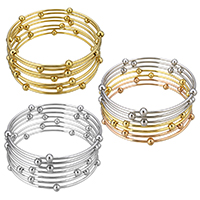 Stainless Steel Bangle, plated, for woman, more colors for choice, 6mm, Inner Diameter:Approx 68mm, 7PCs/Set, Sold By Set