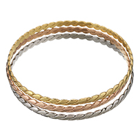 Stainless Steel Bangle, plated, for woman, 4.50mm, Inner Diameter:Approx 68mm, 3PCs/Set, Sold By Set