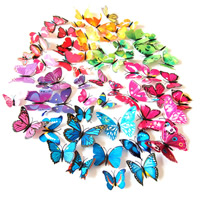 3D Wall Stickers PVC Plastic with Resin Butterfly sticky & 3D effect & with magnetic 60-120mm Sold By Set