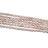 Perlas Arroz Freshwater, Perlas cultivadas de agua dulce, natural, Rosado, Grado A, 4-5mm, agujero:aproximado 0.8mm, Vendido para 14 Inch Sarta