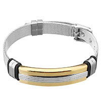 Unisex Bracelet, acier inoxydable, avec silicone, Placage, unisexe, 42x12mm, 10mm, Vendu par Environ 9.5 pouce brin