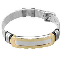 Unisex Bracelet, acier inoxydable, avec silicone, Placage, unisexe, 45x12mm, 10mm, Vendu par Environ 9.5 pouce brin
