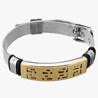 Unisex Bracelet, acier inoxydable, avec silicone, Placage, unisexe, 42x12mm, 10mm, Vendu par Environ 9.5 pouce brin