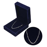 925 Sterling sølv halskæde kæde, med kassen & forskellige længde for valg & oval kæde, 2x1.50x0.20mm, Solgt af Strand