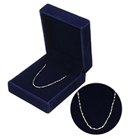 925 Sterling Silver Necklace Chain, with packing box & different length for choice & bar chain, 6x1x1mm, Sold By Strand