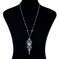 Zinc Alloy Sweater Chain Necklace with Crystal & Resin plated with painted & faceted & with rhinestone lead & cadmium free Sold Per Approx 31 Inch Strand