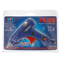 Plastic Hot Glue Gun, with Rubber & Iron, blue, 130x111x25mm, Hole:Approx 8mm, Length:Approx 56 Inch, Sold By PC